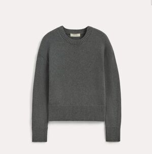 Everlane The Boxy Sweater In Everyday Cotton Heathered Charcoal